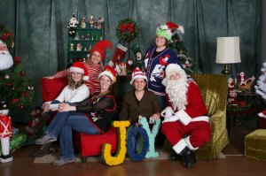 contributed photo During Santa Paw photo sessions last year, volunteers at the Tri-County Humane Society decided on the spur of the moment to have a quick group shot taken (without pets). From left to right are Angela Mundis; Lisa Pederson (Sartell resident); Marit Orega, manager of TCHS fund development; Brooke Strassburg, Kari Boehmer and Santa. 