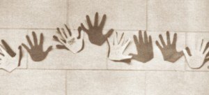 photo by Stuart Goldschen "Hands for Jacob" meander throughout the halls at North Community School in hope of the return of a dear schoolmate, Jacob Wetterling.