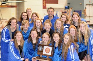 contributed photo The Sartell Swim and Dive Team that finished second, Class A, at the state meet Nov. 14 at the University of Minnesota Aquatic Center. From left to right (front row) are team captain Jennifer Thompson, captain Kendra Raths, captain Lindsey Martens, captain Gaby Hagen and Marena Kouba; (middle row) Anna Ellis, Sarah Symanietz, Nicole Lindmeier, Madison Molitor, Paige Pawlenty, Melissa Thompson and Lauren Lindmeier; (back row) Coach Nicole Thull, Erik Maas, Coach Sue Sathre, Head Coach Dave Olson, Claire Boschee and Sydney Thieschaefer. 