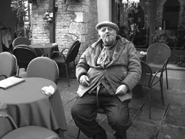 contributed photo This photo of a man outside of a restaurant inspired Mikki Blenkush to write a poem.