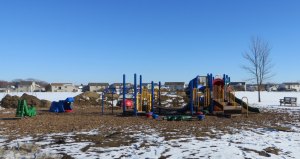 photo by Cori Hilsgen The new playground located behind Colts Academy is safe and age-appropriate for early childhood students and can be moved if the program relocates to a different location. 