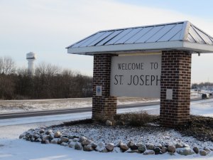 photo by Logan Gruber This sign has welcomed locals and visitors alike coming to St. Joseph via CR 75 since 1996. The owner of the land recently gave the city 30 days to remove it.