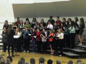 contributed photo The seventh- and eighth-grade choir performed in the evening Dec. 18, at Kennedy Community School. 