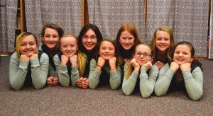 photo courtesy of Hannah Bous The orphans in Annie Jr. are played by Sartell students (left to right) Jasmine Engstrom-Bolstad (July), Ellie Karasch (Duffy), Meleah Myhrwold (Lizzy), Amber Pietrowski (Pepper), Madison Franzmeier (Molly), Ella Krauel (Tessie), Abigayle Starz (Stephanie), Caroline Gruebele (Kate) and Bethany Haehn (Jenny). 