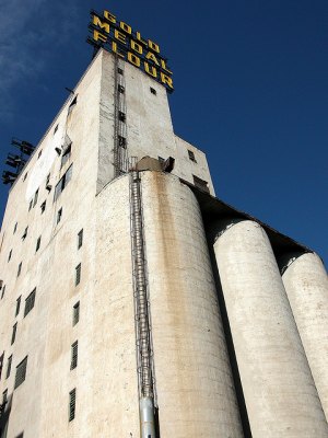 contributed photo Sleek tall grain towers at a giant flour mill are now part of the Mill City Museum in Minneapolis.