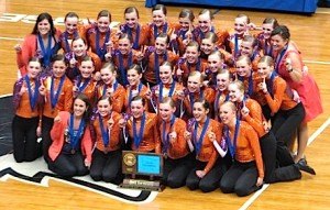 contributed photo The 2011 Sartell Sabre Dance team took the high-kick state championship in 2011. Kelsey Ramseth is in the second row, fifth from left.