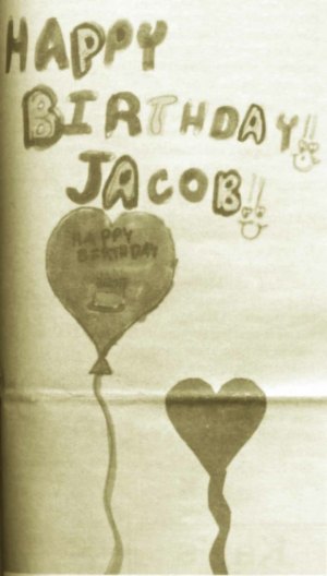 photo by Stuart Goldschen Birthday card for Jacob from classmate Melinda at North Community School.