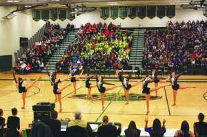photo by Kira Haglin The Sartell Sabres jazz dance team placed second at the section meet held in Sauk Rapids on Saturday. They'll be headed to the Target Center for state level competition on Friday, Feb. 13.