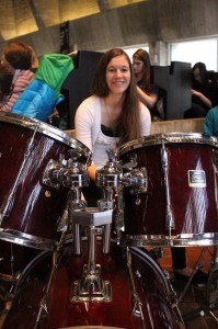contributed photo SJP junior Marisa Gaetz plays the drums at the Catholic Mass. 