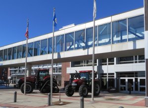 photo by Cori Hilsgen Large displays of machinery beckoned visitors outside the River's Edge Convention Center in St. Cloud for the 48th Annual Central Minnesota Farm Show held Feb. 24 - 26.  