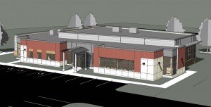 contributed image This is a digital rendering of the $4.2 million dollar, 14,000 square foot member-services call center Central Minnesota Credit Union plans to build on Elm Street E., across from McDonald's.