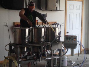 photo courtesy of American Rebel Brewing's Facebook page Aaron Rieland, Avon, brews at home during the summer of 2014. Rieland is the owner of Bad Habit Brewing Company, which will be moving into the Mill Stream Shops & Lofts.