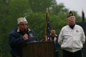 photo by Steven Wright Jerry Hovanes (left) and John Heintze (right) open the ceremony with a prayer.