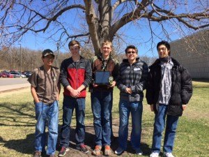 contributed photo The Sartell High School Envirothon team is headed for state competition Monday, May 18 in Cloquet. They placed third in the senior competition April 22 in New London. From left to right are Austin Grundhoefer, Alex Bertsch, Jarret Janu, Rory Spanier and Jonathan Oleson. 