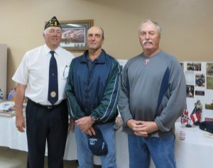 photo by Cori Hilsgen Brothers (left to right) Dave Terwey, 67, Wayne (Buba) Terwey, 59, and Noel (Andy), 64, visit at the American Legion of St. Joseph after the Memorial Day services. The three brothers and several other family members served and are serving in the military. 