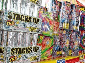contributed photo A fireworks stand displays some of the fireworks which are legal in Minnesota.