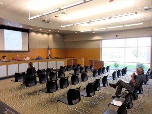 photo by Logan Gruber The city council chamberw on June 8 were pretty empty, with only one resident in attendance. Most staff members were also not present as they were not needed, with only the city council and police chief Perry Beise in the chamber.