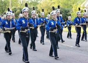 photo by Angie Heckman The SHS marching band played in the Sauk Rapids River Days parade on June 26. There are 67 students in marching band this year, and is in it's second year after many without a marching band.