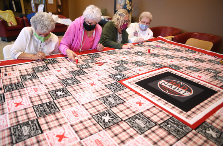 Quilters stitch Bad Habit masterpiece