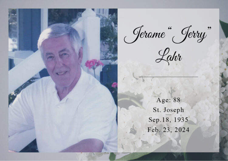 Funeral for Jerome ‘Jerry’ Lahr, 88, of St. Joseph