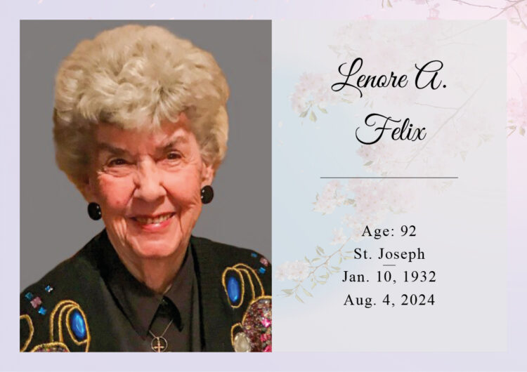 Funeral for Lenore A. Felix, 92, St. Joseph formerly of Cold Spring