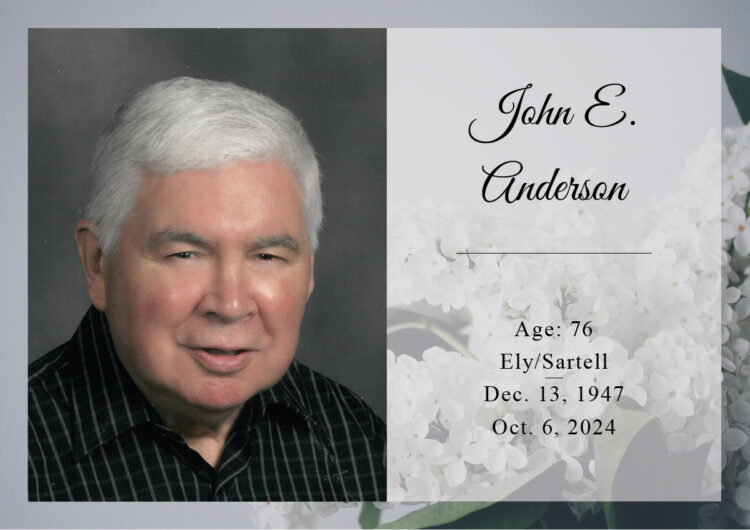 Funeral for John E. Anderson, 76, of Ely/Sartell