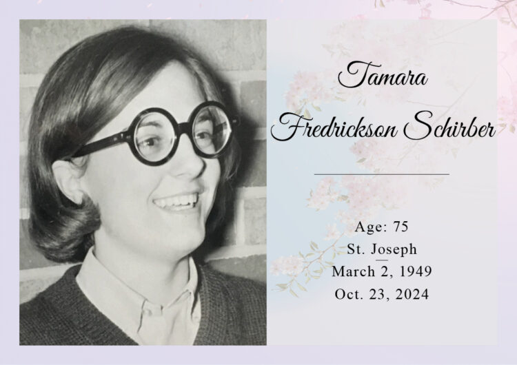 Memoriam for Tamara Fredrickson Schirber, 75, of St. Joseph